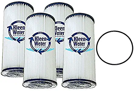 WPCFF975, FM-BB-10-20, ECP20-BB, W20CPHD, FXHSC AND WHKF-WHPLBB Alternative 20 Micron Water Filter Replacement Cartridge Qty(4) and O-Ring Qty(1) by KleenWater