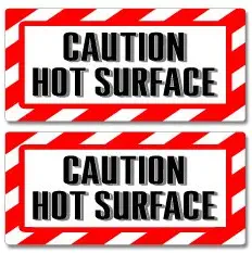 Graphics and More Caution Hot Surface Sign - Alert Warning - Set of 2 - Window Business Stickers