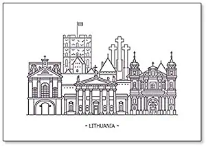 Lithuanian Landmark Architecture Abstract Illustration Classic Fridge Magnet