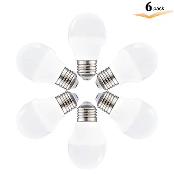 4W Non Dimmable A15 LED Light Bulb, 40Watt Halogen Equivalent, A15 Refrigerator Freezer Bulb with E26 Medium Base,Led Refrigerator Bulb,Warm White 3000K, 360Lumens Appliance Lights (6 Pack)