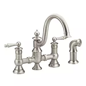 Moen S713SRS Waterhill Two-Handle High Arc Kitchen Faucet, Spot Resist Stainless