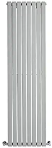 Hudson Reed - Sloane - Modern Designer Double Flat Panel Vertical Radiator In Light Gray Finish - 70" x 18.5"
