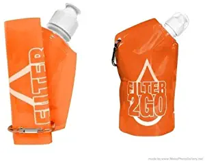 Filter 2GO Pocket Water Bottle with Filter - Folds Up When Empty!