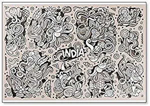 Doodle Illustration of Indian Designs Classic Fridge Magnet