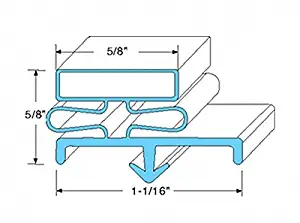 Kolpak 53149-2565 Magnetic Left Hand Door Gaskets 3-Sided for Freezers/Coolers/Refrigerators 38" x 78-1/2"