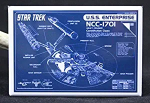 U.S.S Enterprise Blueprint Refrigerator Magnet. Star Trek