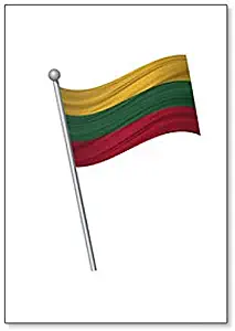 Lithuanian Waving Flag on Flagpole Classic Fridge Magnet