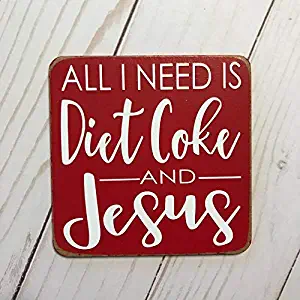 CELYCASY All I Need is Diet Coke and Jesus - Kitchen Magnet - Funny Gift - Gift for Friend - Motivational Decor - Kitchen Decor - Dorm Decor