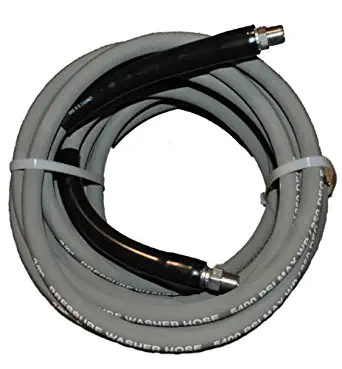 JGB Enterprises Eagle Hose Eagleflex II 5400 Wrapped Grey Nitrile RMA Class B Pressure Washer Hose Assembly, 3/8" NPT Male X NPT Male Swivel with Guards, 5400 psi Maximum Pressure, 100' Length, 3/8" Hose ID