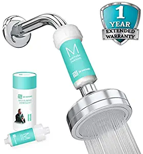 Shower Filter Water with 360° Rotatable Contains Vitamin C - Shower Filter for Hard Water, Shower Head Filter Removes Chlorine Heavy Metals Impurities Odors Colors for Any Shower Heads (Jasmine scent)