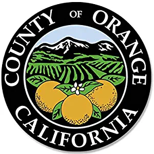 MAGNET 4x4 inch Round ORANGE COUNTY California Seal Sticker - decal ca the OC of logo Magnetic vinyl bumper sticker sticks to any metal fridge, car, signs