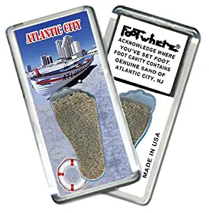 Atlantic City “FootWhere” Souvenir Fridge Magnet. Made in USA (AC203 - Lifeboat)