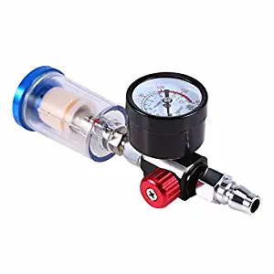 AOLUNO 150mm Gauge Pressure Spray Paint Gun Car Auto Painting in-Line Water Trap Filter Adjustable