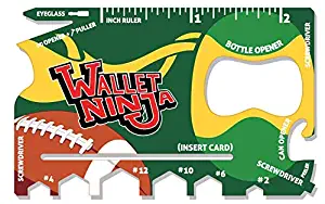 Wallet Ninja - SPORTS: (Baseball, Basketball, Football) 18 in 1 Credit Card Sized Multitool (#1 Best Selling in the World) (Football)