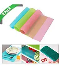 Aronydia 6 PCS Refrigerator Mats Kitchen Vegetables Fruits Fresh Pads Fridge Waterproof Mat Washable DIY Cupboard Mat Shoe Mat Table Mat Drawer Mat 3 Mixed Colors