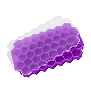 Xigeapg 37 Ice Cubes Honeycomb Ice Cream Maker Form DIY Pops Mould Popsicle Molds Yogurt Ice Box Fridge Treats Freezer Dessert Tools purple