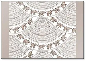 Abstract Seamless Geometrical Wavy Pattern with Indian Elephants Fridge Magnet