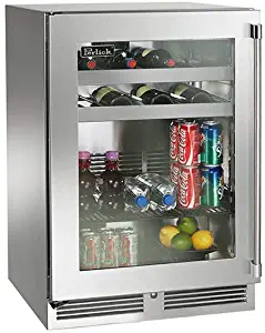 Perlick HP24BO-3-L 24 Inch Wide 62 Can Capacity Outdoor Beverage Center with Rap, Stainless Steel Framed Glass