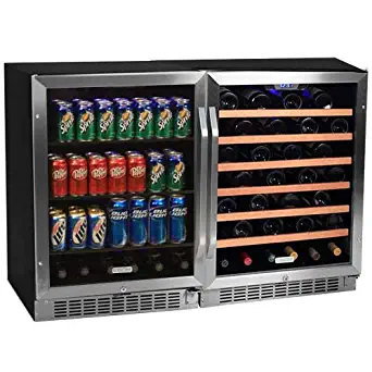 Edgestar 53 Bottle + 148 Can Side-by-Side Wine & Beverage Cooler Center