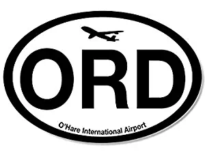GHaynes Distributing Magnet Oval ORD O'Hare Airport Code Magnet(Jet Fly air hub Pilot) 3 x 5 inch
