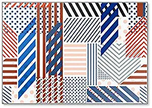 Pattern Mix of Polka Dots,stripe,line in Modern Style Illustration Fridge Magnet