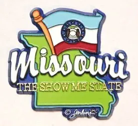 Missouri State Map-Flag Fridge Collectible Souvenir Magnet