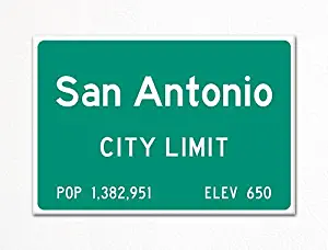 San Antonio City Limit Sign Souvenir Fridge Magnet