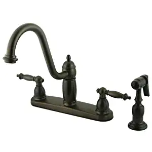Kingston Brass KB7115TLBS Templeton 8-Inch Kitchen Faucet with Brass Sprayer, Oil Rubbed Bronze