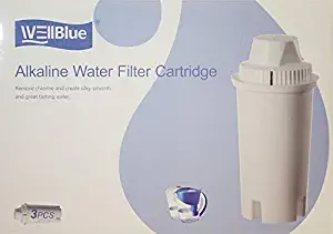 Alkaline 7 Stage Mineral Water Ionizing Filter Drop In Style Cartridge-Works With Wellblue, Brita Style Pitchers & Dispensers (3 Pack)