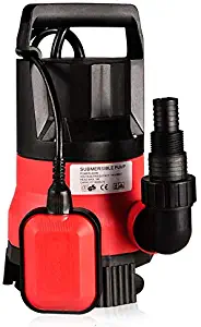 Elifine 1/2 HP Submersible Pump 110V/60Hz Clean/Dirty Submersible Water Sump Pump Flood Drain Garden Pond Swimming Pool Pump (0.5HP, Red)