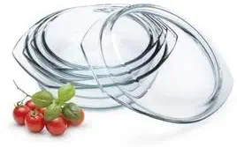 Simax Round Glass Casserole Baking Dishes | With Lids - Borosilicate Glass - Made In Europe - Set of 3 Clear Glass Baking Dishes - 1 Qt, 1.5 Qt, and 2 Qt