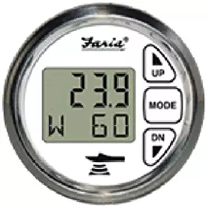 New Digital Depth Sounder With Air & Water Temperature faria Instruments 13852 Chesapeake SS Transducer Transom