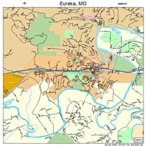 Large Street & Road Map of Eureka, Missouri MO - Printed poster size wall atlas of your home town