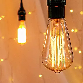 6-Pack Vintage Edison Light Bulbs-60W E26/E27 Base Dimmable Replacement Bulbs for Wall Sconces Lights, Antique Squirrel Cage Lights, Pendant Island Ceiling Chandelier Light Lamps, Amber Warm