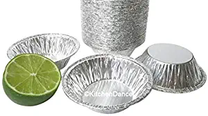 KitchenDance 3" Disposable Aluminum Tart Pans/Mini Pie Pans w/Lid Options #301- Pack Of 100 (Without Lids)