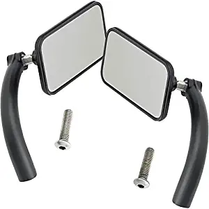 Biltwell (REC-HD-BK) Rectangle Perch Mount Mirror For H-D (Pair) -Black