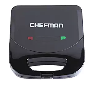 Chefman Sandwich Maker Grill w/ Non-Stick Plates, Cuts Sandwiches into 2 Triangles, Fits 2 Sandwiches - Black