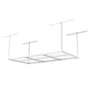 FLEXIMOUNTS 3x6 Overhead Garage Storage Adjustable Ceiling Storage Rack, 72" Length x 36" Width x 40" Height (White)