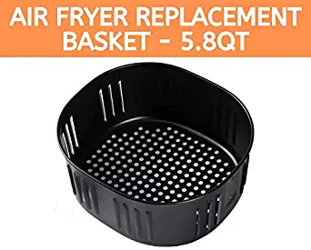 Air Fryer Replacement Basket For 5.5Qt / 5.8Qt Air Fryers and Air Fryer Ovens. Non-Stick Fry Basket, Dishwasher Safe,FDA Compliant