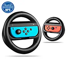Jaronx Steering Wheel for Nintendo Switch,for Mario Kart Steering Wheel Style Handle With Gift Box Package Fit In Joy-con controllers (2 Pack)Black