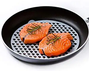 Non Stick Silicone Mat | For Fish, Steak, Dumpling, Vegetable, Fajita | 9" (23cm) Round | Reusable, Food Grade, Non Slip | BPA Free, Microwave, Dishwasher & Oven Safe up to 482 °F | Made in Korea