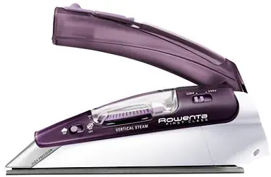 Rowenta DA1560 Travel-Ready 1000-Watt Compact Steam Iron Stainless Steel Soleplate 120-Volt and 240-Volt, 200-Hole, Purple