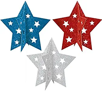 Patriotic Party 3-D Centerpieces, 3 Ct.