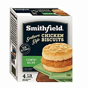 Smithfield, Country Recipe Southern Style Chicken Biscuits Fully Cooked Breakfast Sandwiches, 12 oz (frozen)