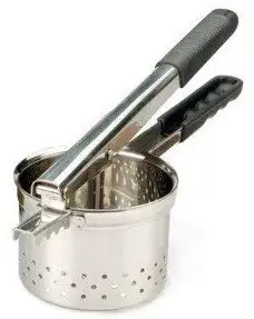 RSVP International Endurance (JRSP) Jumbo Potato Ricer | Mash Potatoes, Fruits, Vegetables & More | Extra Large Ricing Basket | Pot Resting Extension | Dishwasher Safe