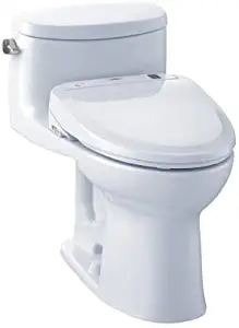 TOTO MW634574CEFG#01 WASHLET+ Supreme II One-Piece Elongated 1.28 GPF Toilet and WASHLET S300e Bidet Seat, Cotton White