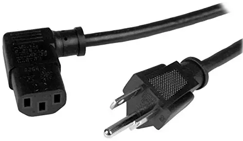 StarTech.com 3 ft Computer Power Cord - NEMA 5-15P to Right-Angle C13 - 18AWG - Right Angle C13 Power Cable (PXT101L3)