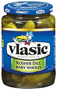 Vlasic Kosher Dill Baby Whole Pickles, Keto Friendly, 12 - 24 FL OZ Jars