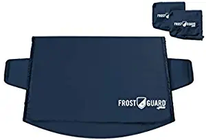 FrostGuard Plus Winter Windshield + Mirror Covers - Weather Resistant - Security Panels and Wiper Blade Cover - Protects from Snow, Ice and Frost (Standard, Indigo)