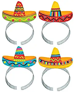 Fiesta Cinco De Mayo Plastic Sombrero Headbands, 8 Ct. | Party Costume